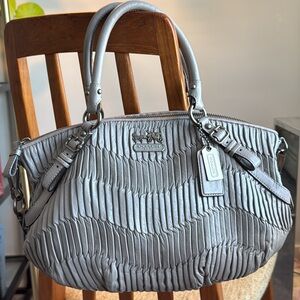 Coach Madison Sophia Gathered Leather Gray Shoulder Bag LIKE NEW